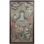 LARGE CHINESE PAINTING OF GUANYIN (QUAN YIN) - BLUETT & SONS PROVENANCE.