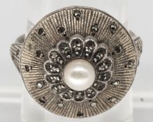 Damenring, Theodor Fahrner, 925er Silber, Ringgröße 53,5. Steine fehlend.