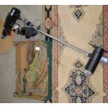 A Shakespeare Sigma 37lbs Thrust Out Boat Motor; together with a folding Grapnel anchor used for