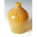 A 20th century Monart glass lamp base, shape 'P/15', mottled yellow and opaque white, with