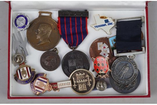 Collection of pin badges & medals