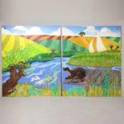 LAURA BURNS (20TH CENTURY BRITISH). NORFOLK LANDSCAPE (2).