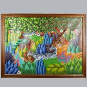 CHARNELS ETIENNE (HAITIAN SCHOOL). JUNGLE LANDSCAPE.