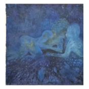 GERDA ROPER (20TH CENTURY). BLUE FIGURES.