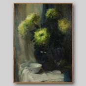 20TH CENTURY SCHOOL. STILL LIFE WITH VASE, FLOWERS AND BOWL.