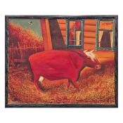 20TH CENTURY RUSSIAN SCHOOL. RED COW.