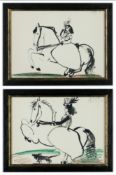 PABLO PICASSO. WOMAN ON HORSEBACK WITH DOG. (d)
