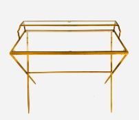 CONTEMPORARY GILT METAL AND GLASS DESK.