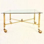 REGENCY STYLE GILT METAL LOW TABLE.