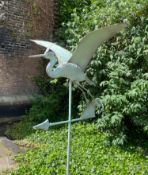 FLYING CRANE WEATHER VANE.