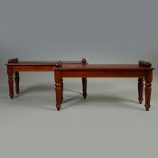 19TH CENTURY STYLE WINDOW SEATS, A PAIR.