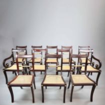 SET OF TWELVE REGENCY STYLE DINING CHAIRS (12).