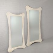 1950S ITALIAN STYLE WALL MIRRORS, A GRADUATED PAIR.
