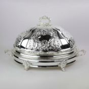 EMBOSSED METAL MEAT TRAY AND COVER.