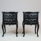 LOUIS XV INSPIRED SIDE CHESTS, A PAIR.