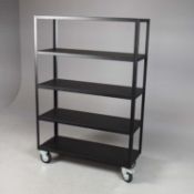 BLACK PAINTED METAL ETAGERE.