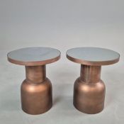 1970S ITALIAN STYLE SIDE TABLES, A PAIR.