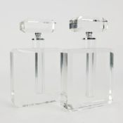 ART DECO STYLE SCENT BOTTLES, A PAIR.