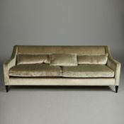 VELVET UPHOLSTERED SOFA.