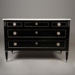 DIRECTOIRE EBONISED COMMODE.