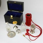 A SILVER HOLY COMMUNION SET. (2).