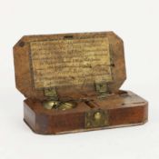 AN 18TH CENTURY MERCHANTS TRAVELLING DIAMOND SCALES.