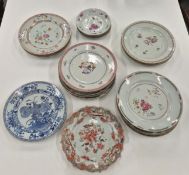 A COLLECTION OF 18TH AND 19TH CENTURY CHINESE EXPORT PLATES.