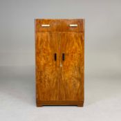 ART DECO WALNUT SIDE CABINET.