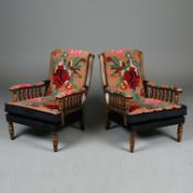 PAIR OF VICTORIAN STYLE ARMCHAIRS (2).