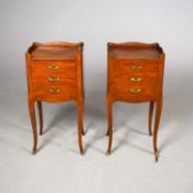 PAIR OF LOUIS XV STYLE TABLES DE NUIT (2).