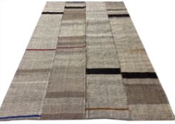 FINE PERSIAN VINTAGE NATURAL UNDYED MAZANDARAN KILIM.