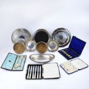 A COLLECTION OF SILVER AND SILVER-PLATE. (12).
