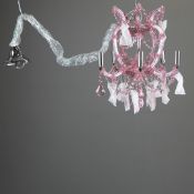 MURANO STYLE PINK GLASS CHANDELIER.
