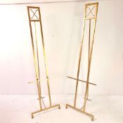 PAIR OF GILT METAL PICTURE EASELS.