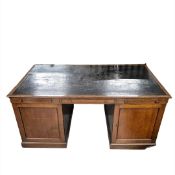 19TH CENTURY MAHOGANY PARTNER'S DESK.