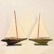 PAIR OF MODEL SALING YACHTS.
