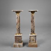 PAIR OF FAUX MARBLE COLUMN PEDESTALS.