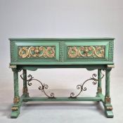 EARLY 20TH CENTURY PAINTED SIDE TABLE IN SPANISH TASTE.
