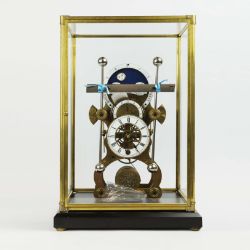 A MOON DIAL GRASSHOPPER SKELETON CLOCK.