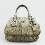 PRADA. NAPPA GAUFRE FREY BROWN OMBRE GRADIENT BAG.