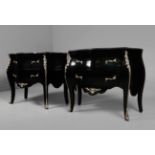 LOUIS XV INSPIRED COMMODES, A PAIR.