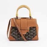 GOYARD SAIGON SOUPLE MINI BAG IN BLACK AND TAN