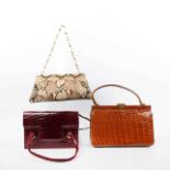 THREE VINTAGE HANDBAGS.