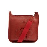 HERMES CLEMENCE EVELYNE II GM BAG IN BURGUNDY