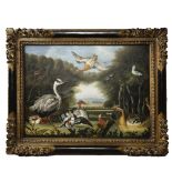 IN THE MANNER OF MARMADUKE CRADOCK (BRITISH 1660-1717) ASSEMBLY OF BIRDS IN A PARKLAND SETTING
