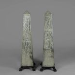 VENETIAN STYLE MIRRORED OBELISKS, A PAIR