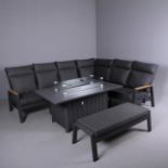 BRAMBLECREST BERLIN L-SHAPE SOFA, BENCH & FIREPIT TABLE (3)