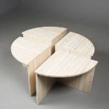 1970s ITALIAN TRAVERTINE SECTIONAL COFFEE TABLE
