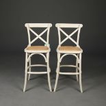 COUNTRY HOUSE STYLE BAR STOOLS, A PAIR.