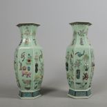 CHINESE STYLE VASES, A PAIR